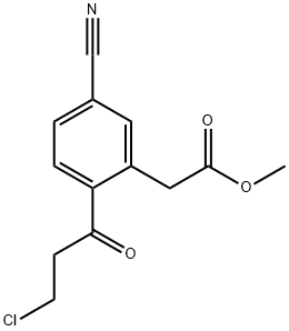 Methyl 2-(3-chloropropanoyl)-5-cyanophenylacetate Structural