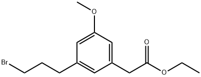 Ethyl 3-(3-bromopropyl)-5-methoxyphenylacetate Structural