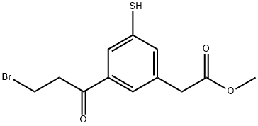 Methyl 3-(3-bromopropanoyl)-5-mercaptophenylacetate Structural