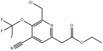 Ethyl 2-(chloromethyl)-4-cyano-3-(trifluoromethoxy)pyridine-6-acetate Structural