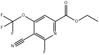 Ethyl 3-cyano-2-fluoro-4-(trifluoromethoxy)pyridine-6-carboxylate Structural