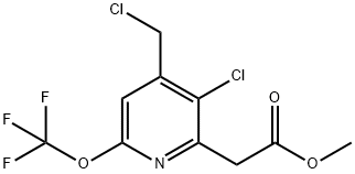 Methyl 3-chloro-4-(chloromethyl)-6-(trifluoromethoxy)pyridine-2-acetate Structural