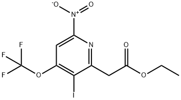 Ethyl 3-iodo-6-nitro-4-(trifluoromethoxy)pyridine-2-acetate Structural