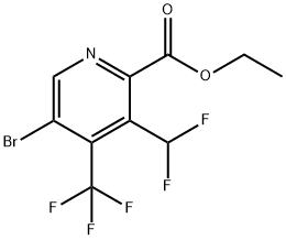 Ethyl 5-bromo-3-(difluoromethyl)-4-(trifluoromethyl)pyridine-2-carboxylate Structural