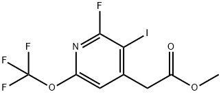 Methyl 2-fluoro-3-iodo-6-(trifluoromethoxy)pyridine-4-acetate Structural