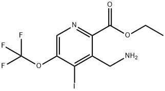Ethyl 3-(aminomethyl)-4-iodo-5-(trifluoromethoxy)pyridine-2-carboxylate Structural