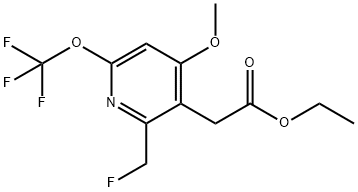 Ethyl 2-(fluoromethyl)-4-methoxy-6-(trifluoromethoxy)pyridine-3-acetate Structural