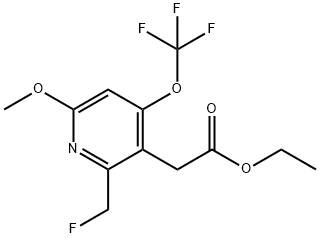 Ethyl 2-(fluoromethyl)-6-methoxy-4-(trifluoromethoxy)pyridine-3-acetate Structural