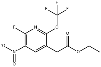 Ethyl 2-fluoro-3-nitro-6-(trifluoromethoxy)pyridine-5-acetate Structural