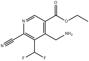 Ethyl 4-(aminomethyl)-2-cyano-3-(difluoromethyl)pyridine-5-carboxylate Structural