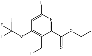 Ethyl 6-fluoro-3-(fluoromethyl)-4-(trifluoromethoxy)pyridine-2-carboxylate Structural