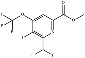 Methyl 2-(difluoromethyl)-3-iodo-4-(trifluoromethoxy)pyridine-6-carboxylate Structural
