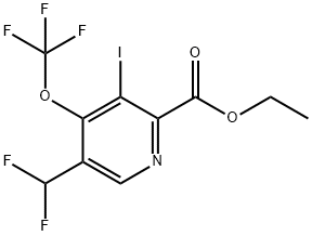 Ethyl 5-(difluoromethyl)-3-iodo-4-(trifluoromethoxy)pyridine-2-carboxylate Structural