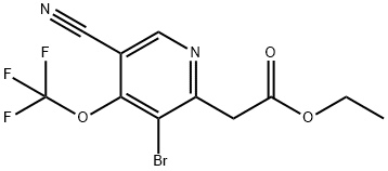 Ethyl 3-bromo-5-cyano-4-(trifluoromethoxy)pyridine-2-acetate Structural