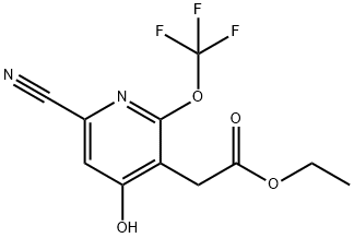 Ethyl 6-cyano-4-hydroxy-2-(trifluoromethoxy)pyridine-3-acetate Structural