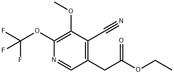 Ethyl 4-cyano-3-methoxy-2-(trifluoromethoxy)pyridine-5-acetate Structural