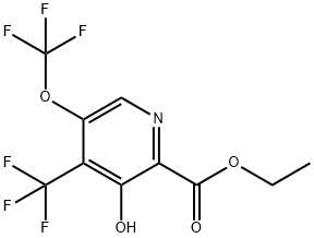 Ethyl 3-hydroxy-5-(trifluoromethoxy)-4-(trifluoromethyl)pyridine-2-carboxylate Structural