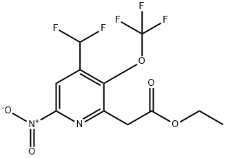 Ethyl 4-(difluoromethyl)-6-nitro-3-(trifluoromethoxy)pyridine-2-acetate Structural