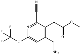 Methyl 4-(aminomethyl)-2-cyano-6-(trifluoromethoxy)pyridine-3-acetate Structural