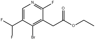 Ethyl 4-bromo-5-(difluoromethyl)-2-fluoropyridine-3-acetate Structural