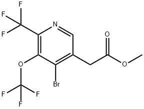 Methyl 4-bromo-3-(trifluoromethoxy)-2-(trifluoromethyl)pyridine-5-acetate Structural