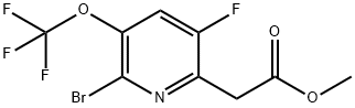 Methyl 2-bromo-5-fluoro-3-(trifluoromethoxy)pyridine-6-acetate Structural