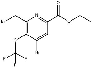 Ethyl 4-bromo-2-(bromomethyl)-3-(trifluoromethoxy)pyridine-6-carboxylate Structural