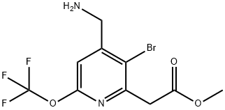 Methyl 4-(aminomethyl)-3-bromo-6-(trifluoromethoxy)pyridine-2-acetate Structural