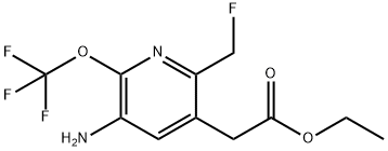 Ethyl 3-amino-6-(fluoromethyl)-2-(trifluoromethoxy)pyridine-5-acetate Structural
