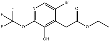 Ethyl 5-bromo-3-hydroxy-2-(trifluoromethoxy)pyridine-4-acetate Structural