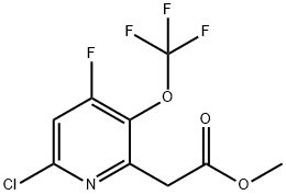Methyl 6-chloro-4-fluoro-3-(trifluoromethoxy)pyridine-2-acetate Structural