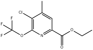 Ethyl 3-chloro-4-methyl-2-(trifluoromethoxy)pyridine-6-carboxylate Structural