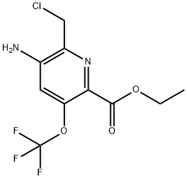 Ethyl 3-amino-2-(chloromethyl)-5-(trifluoromethoxy)pyridine-6-carboxylate Structural