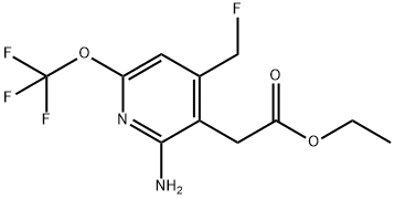 Ethyl 2-amino-4-(fluoromethyl)-6-(trifluoromethoxy)pyridine-3-acetate Structural