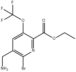Ethyl 3-(aminomethyl)-2-bromo-5-(trifluoromethoxy)pyridine-6-carboxylate Structural