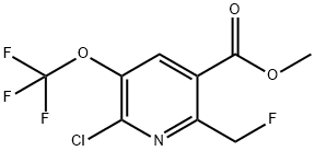 Methyl 2-chloro-6-(fluoromethyl)-3-(trifluoromethoxy)pyridine-5-carboxylate Structural