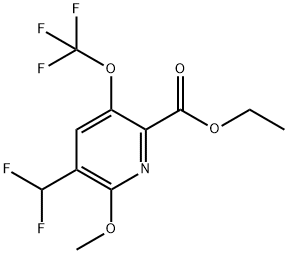 Ethyl 3-(difluoromethyl)-2-methoxy-5-(trifluoromethoxy)pyridine-6-carboxylate Structural