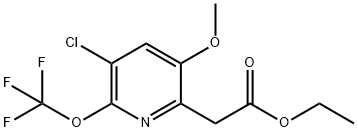 Ethyl 3-chloro-5-methoxy-2-(trifluoromethoxy)pyridine-6-acetate Structural