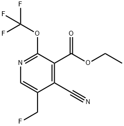 Ethyl 4-cyano-5-(fluoromethyl)-2-(trifluoromethoxy)pyridine-3-carboxylate Structural