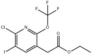Ethyl 2-chloro-3-iodo-6-(trifluoromethoxy)pyridine-5-acetate Structural