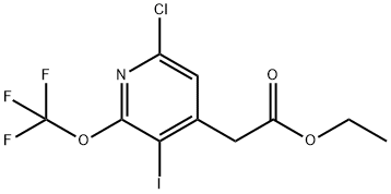 Ethyl 6-chloro-3-iodo-2-(trifluoromethoxy)pyridine-4-acetate Structural