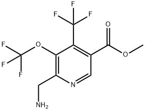Methyl 2-(aminomethyl)-3-(trifluoromethoxy)-4-(trifluoromethyl)pyridine-5-carboxylate Structural
