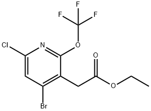 Ethyl 4-bromo-6-chloro-2-(trifluoromethoxy)pyridine-3-acetate Structural