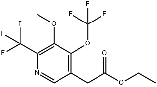 Ethyl 3-methoxy-4-(trifluoromethoxy)-2-(trifluoromethyl)pyridine-5-acetate Structural