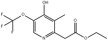 Ethyl 4-hydroxy-3-methyl-5-(trifluoromethoxy)pyridine-2-acetate Structural