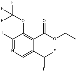 Ethyl 5-(difluoromethyl)-2-iodo-3-(trifluoromethoxy)pyridine-4-carboxylate Structural