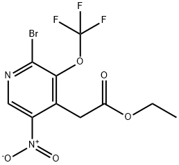 Ethyl 2-bromo-5-nitro-3-(trifluoromethoxy)pyridine-4-acetate Structural
