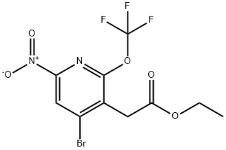 Ethyl 4-bromo-6-nitro-2-(trifluoromethoxy)pyridine-3-acetate Structural