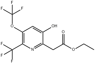 Ethyl 3-hydroxy-5-(trifluoromethoxy)-6-(trifluoromethyl)pyridine-2-acetate Structural