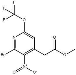 Methyl 2-bromo-3-nitro-6-(trifluoromethoxy)pyridine-4-acetate Structural